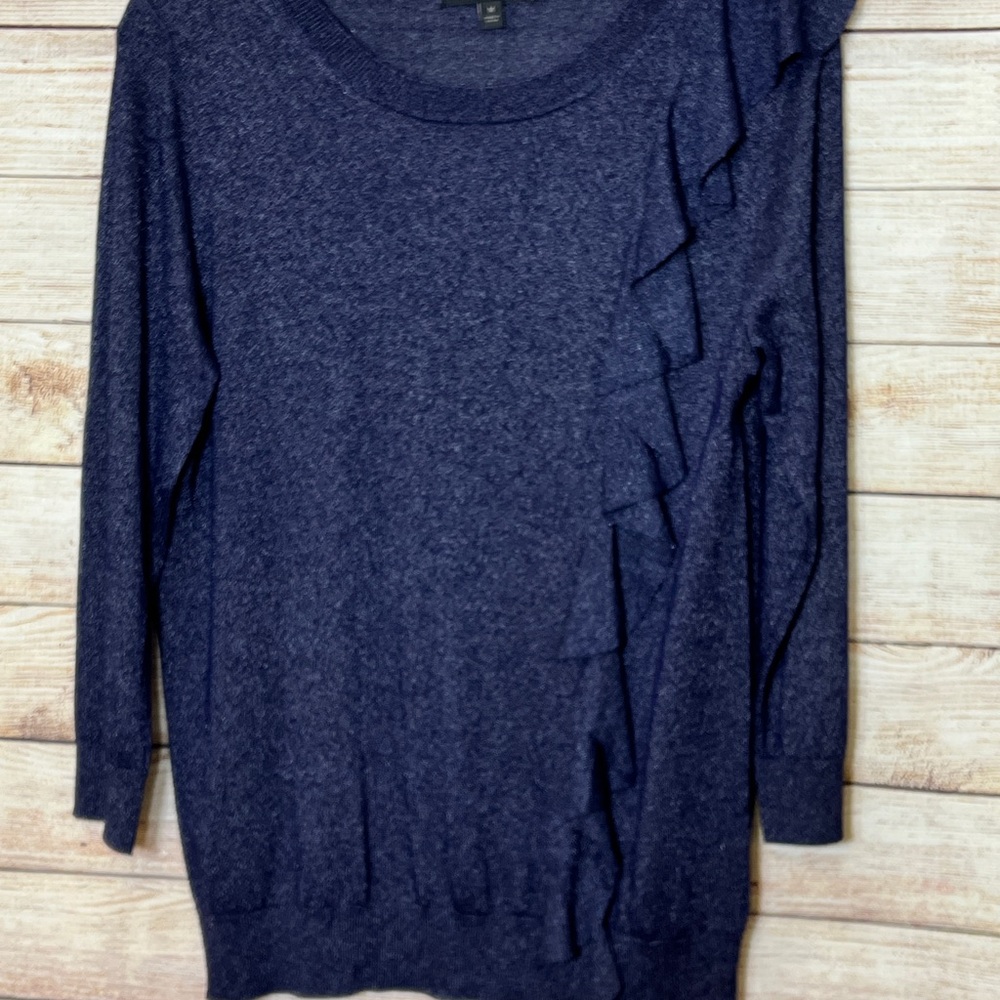 Banana Republic Women's Navy Sparkle 3/4 Sleeve Sweater, Size Medium